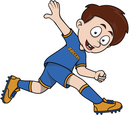 child playing footballのイラスト素材