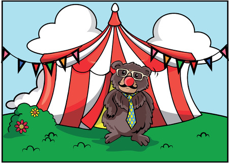 Bear circus attraction festivalのイラスト素材