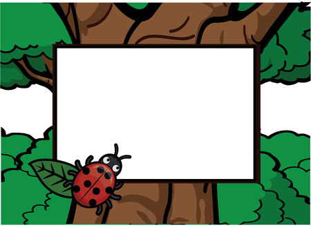 Lady bugs around the forestのイラスト素材