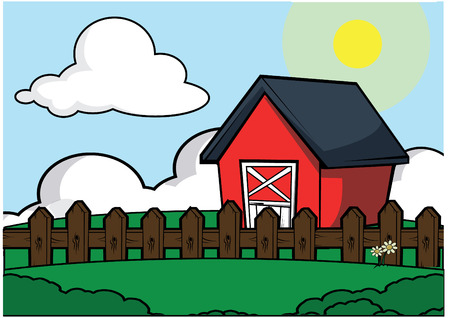 farm house sceneryのイラスト素材