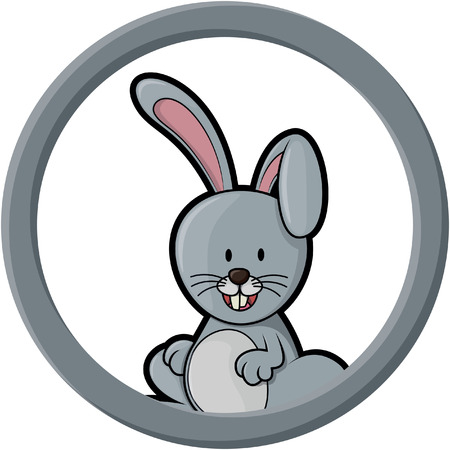 Rabbit circle bannerのイラスト素材