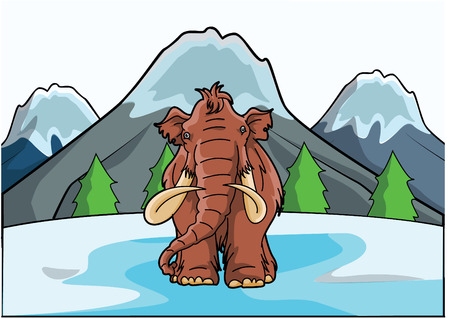 mamoth at ice mountainのイラスト素材