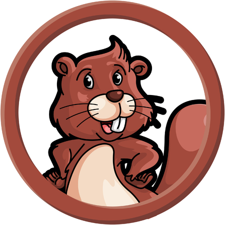 Squirell circle bannerのイラスト素材