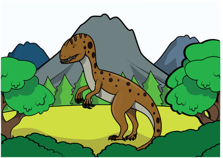 Prehistoric animal sceneneryのイラスト素材