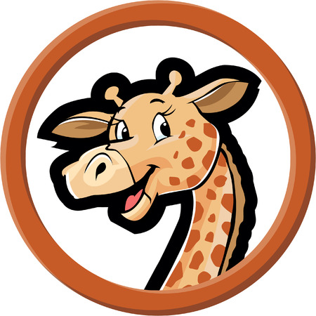 Girafe circle bannerのイラスト素材