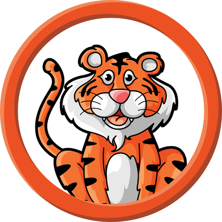 Tiger circle bannerのイラスト素材