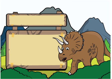 Prehistoric animal scene with blank spaceのイラスト素材