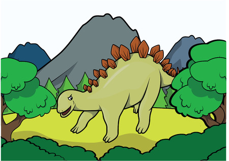 Prehistoric animal scene with blank spaceのイラスト素材