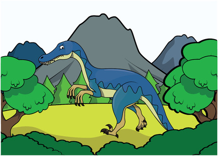Prehistoric animal sceneのイラスト素材