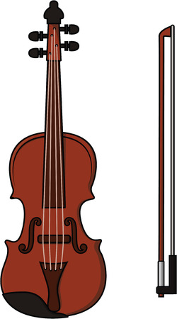 Violin cartoon illustrationのイラスト素材