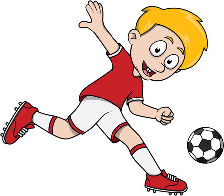 Soccer boy cartoon illustrationのイラスト素材