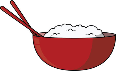 Rice cartoon illustrationのイラスト素材