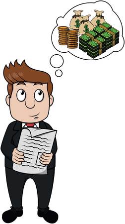 Business man read reportのイラスト素材