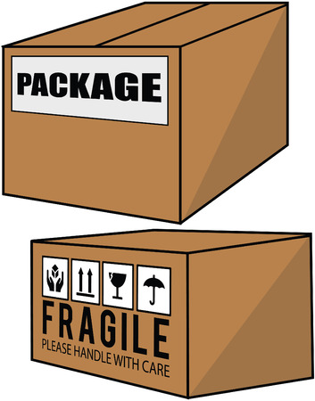 Package cartoon illustrationのイラスト素材