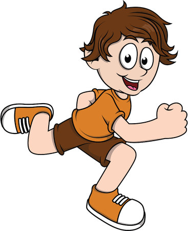 Boy runningのイラスト素材