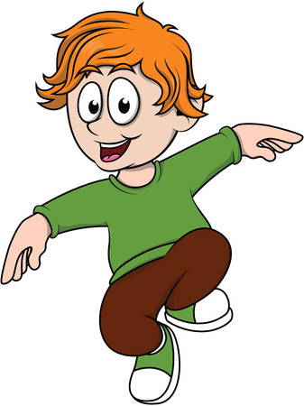 Boy happy jumpのイラスト素材