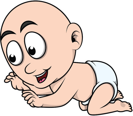 Baby boy happy and catchのイラスト素材