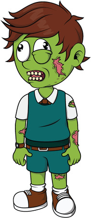 Zombie boy using uniform schoolのイラスト素材