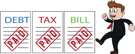 Businessman paid debt tax and billのイラスト素材