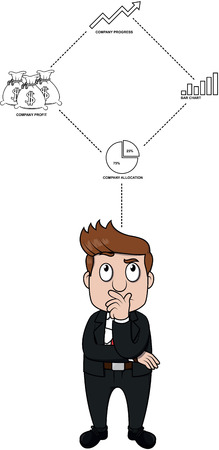 Business man thinking about workのイラスト素材