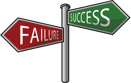 success or failure signpostのイラスト素材