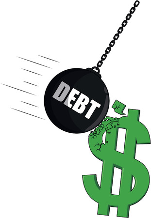 Debt strike dolarのイラスト素材