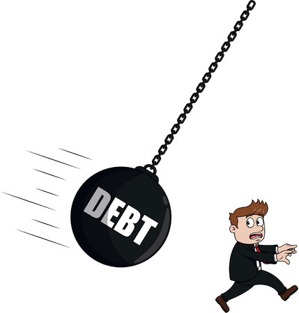 Debt businessmanのイラスト素材