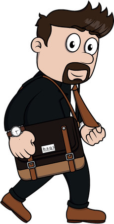 Beard Business man go to officeのイラスト素材