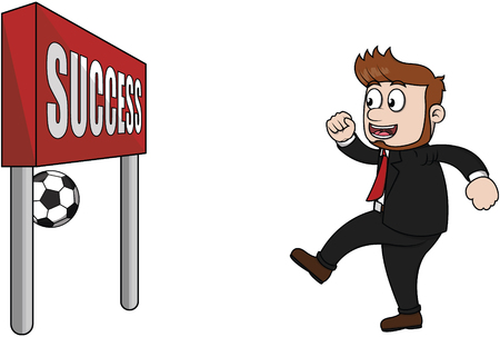 Business man soccer success goalのイラスト素材