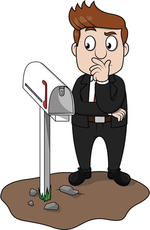 Business man waiting mailのイラスト素材