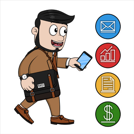 Business man phone notificationのイラスト素材