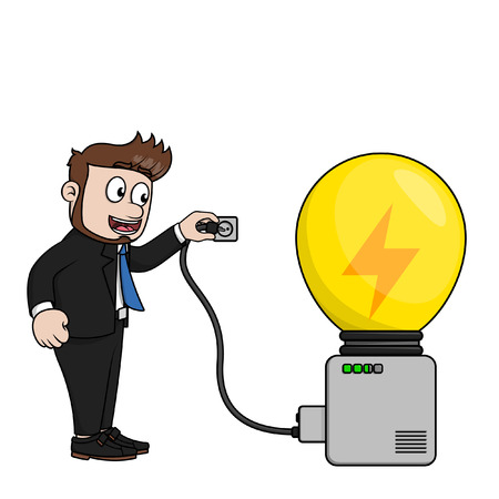 Business man idea machineのイラスト素材