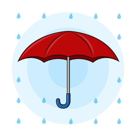 Red Umbrella Illustrationのイラスト素材