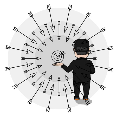 Business man many arrows to targetのイラスト素材