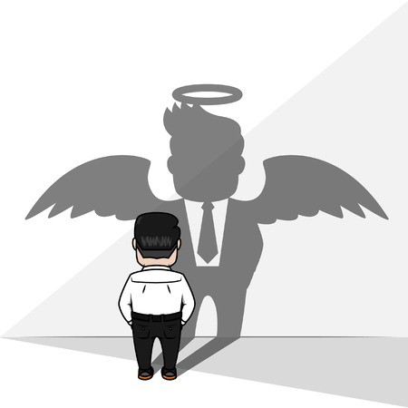 Business man angel shadowのイラスト素材