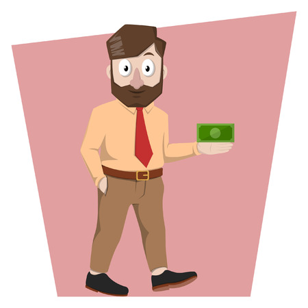 Business  man hold moneyのイラスト素材