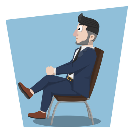 Business man waiting in chairのイラスト素材
