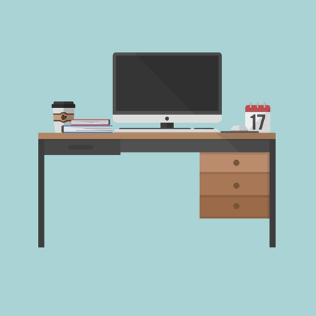 Business man office deskのイラスト素材