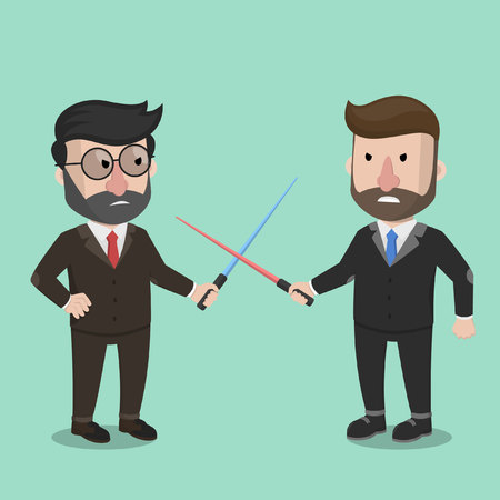 Business man competition fightのイラスト素材