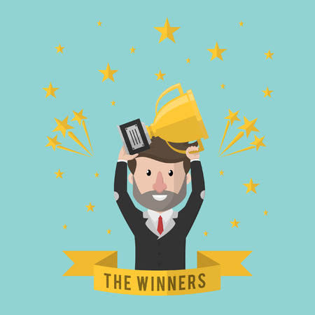 Business man winner positionのイラスト素材