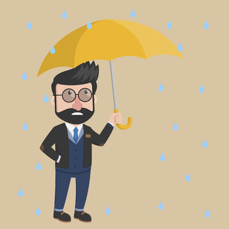 Business man holding umbrella eps 10 vector illustrationのイラスト素材