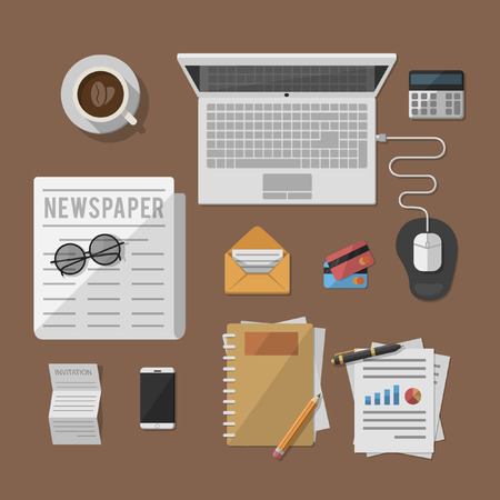 business man desk officeのイラスト素材