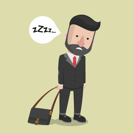 Business man feel sleepyのイラスト素材