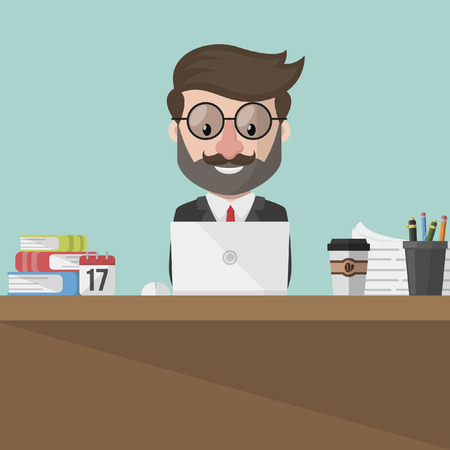 Business man working with laptopのイラスト素材