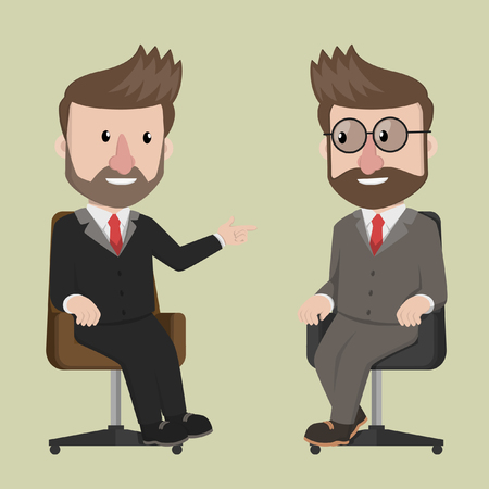Business man interactionのイラスト素材