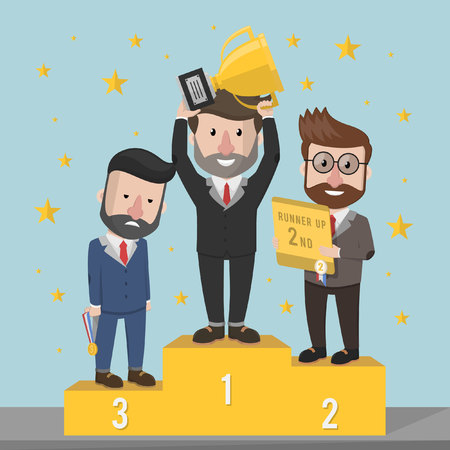 Business man the winners podiumのイラスト素材