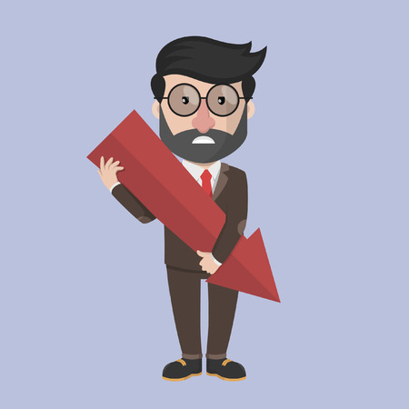 Business man holding a bad arrowのイラスト素材