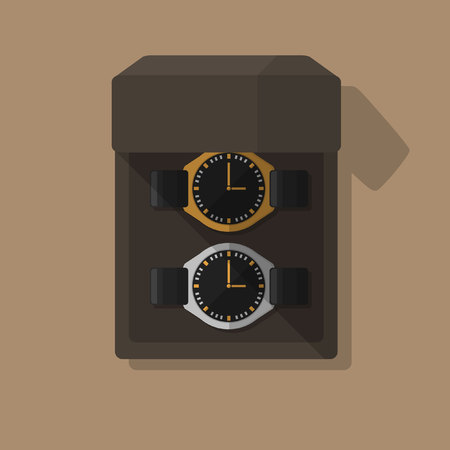 Business man watch in caseのイラスト素材