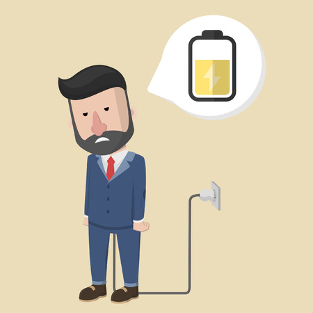business man energy chargingのイラスト素材