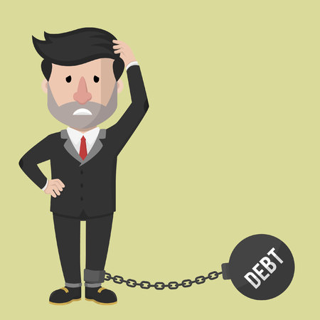 Business man debt chainのイラスト素材